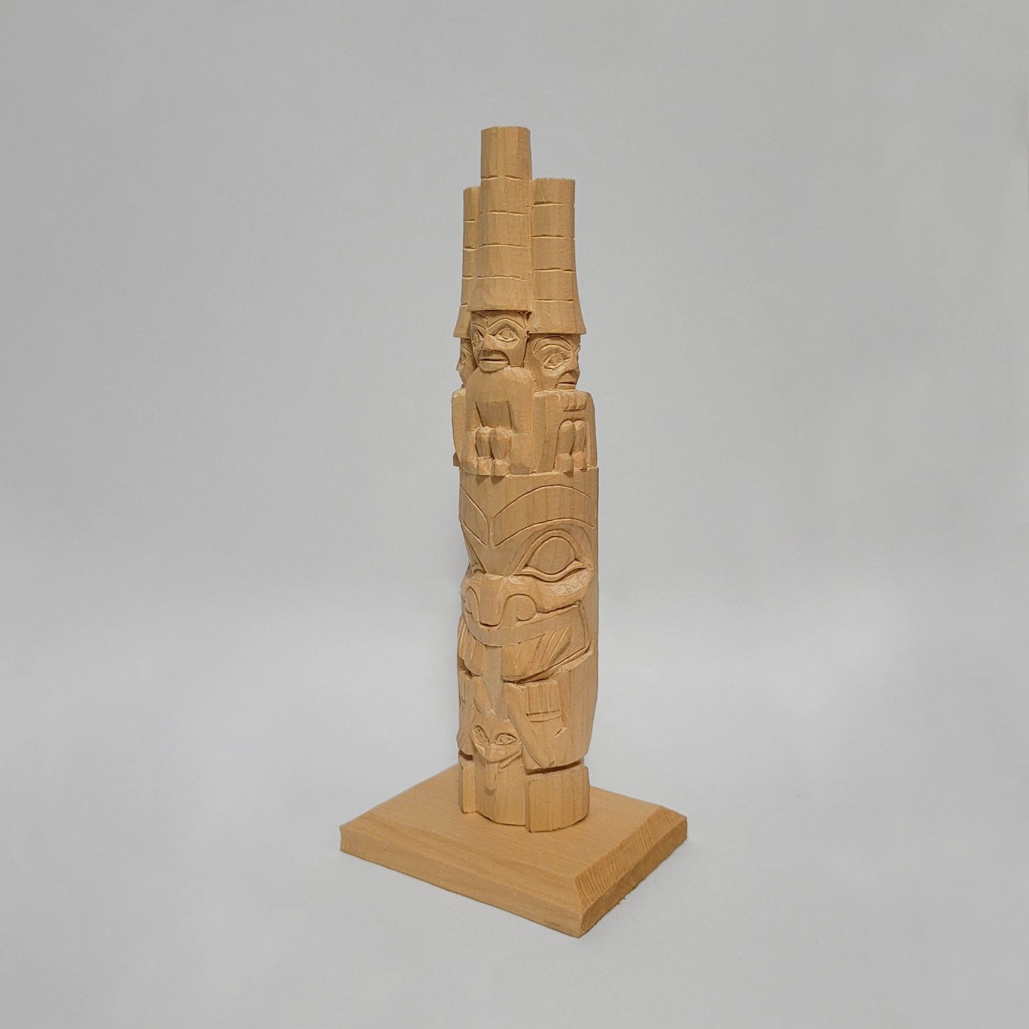 Miniature Totem Pole carved by Haida artist Leon Ridley