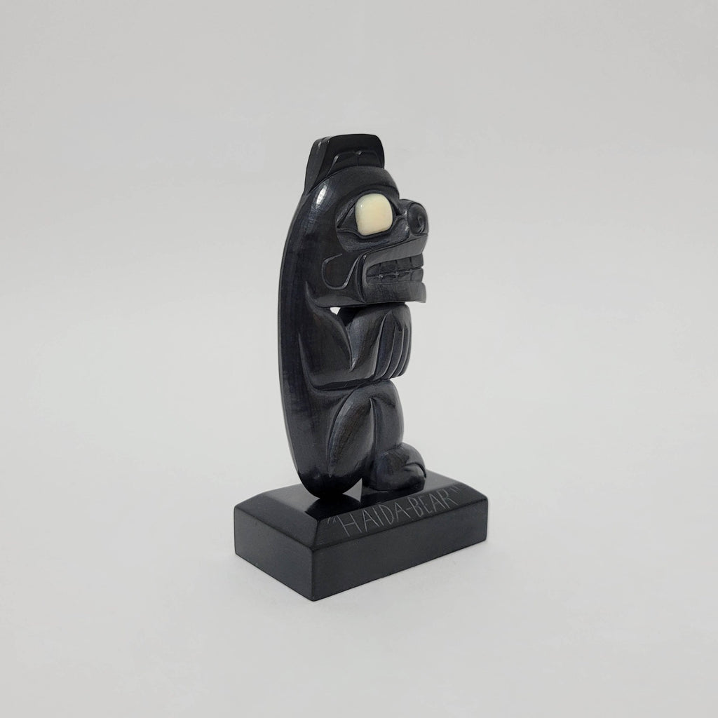 Argillite Bear Sculpture by Haida artist Donovan Gates