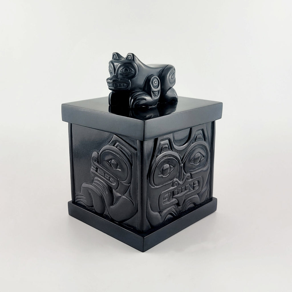 Argillite Bear Box by Haida artist Gryn White