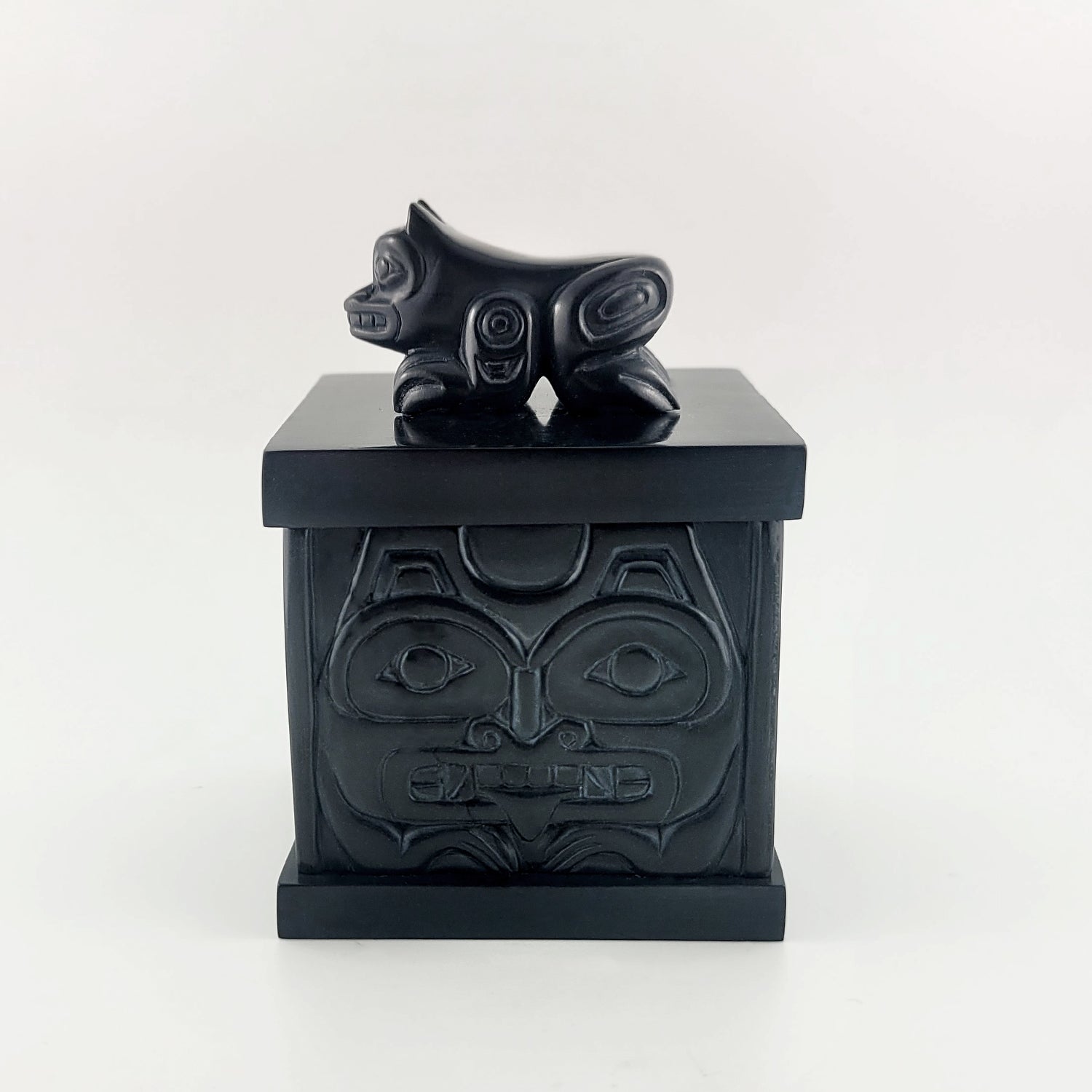 Argillite Bear Box by Haida artist Gryn White