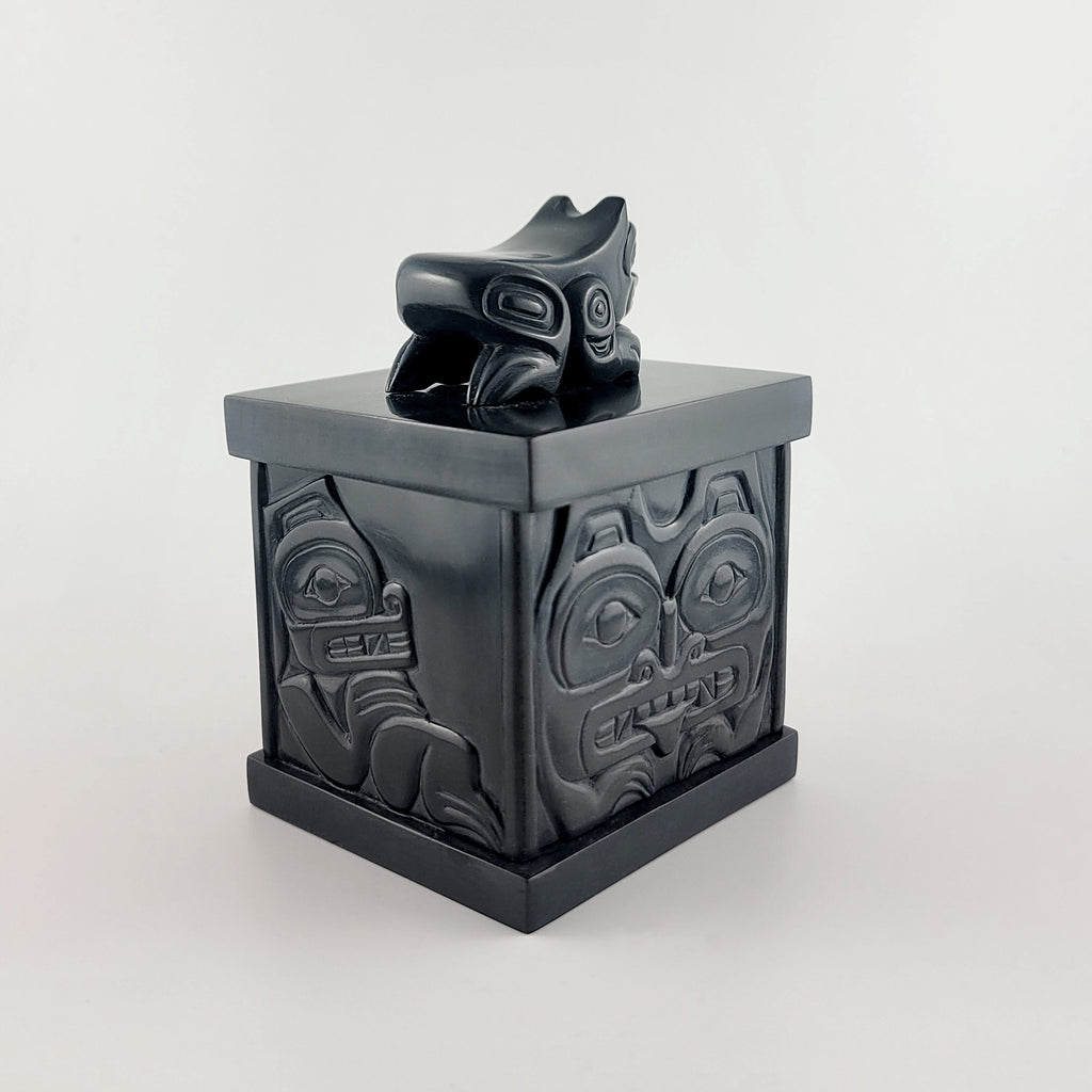 Argillite Bear Box by Haida artist Gryn White