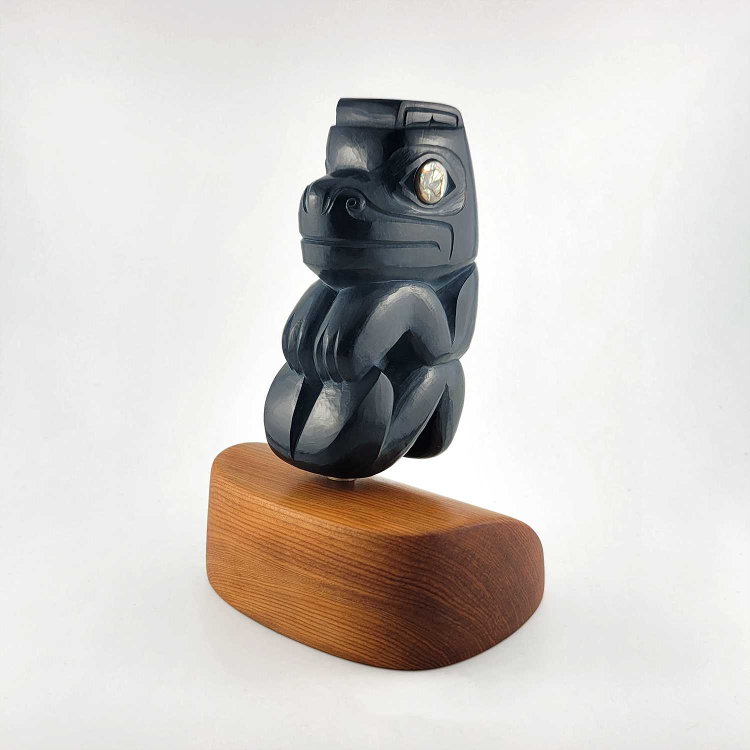 Argillite Bear Carving by Haida artist Shaun Edgars