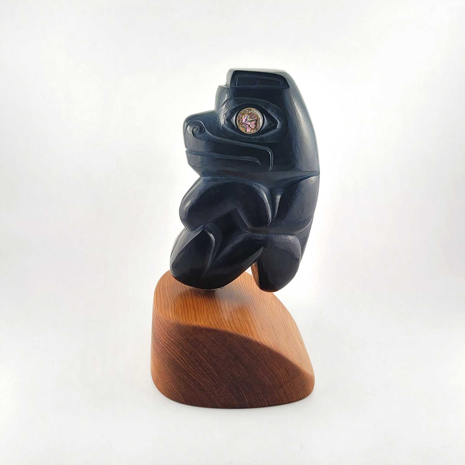 Argillite Bear Carving by Haida artist Shaun Edgars