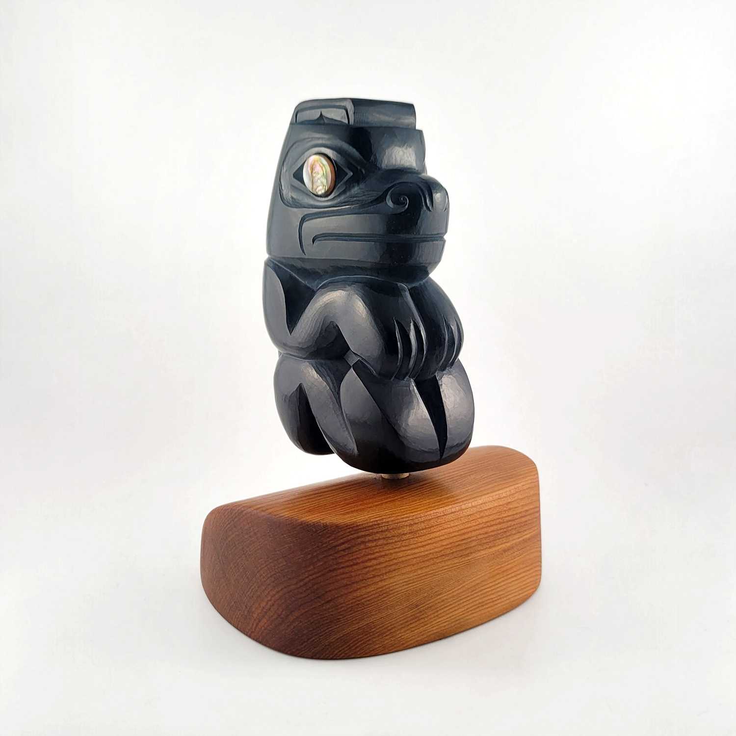 Argillite Bear Carving by Haida artist Shaun Edgars