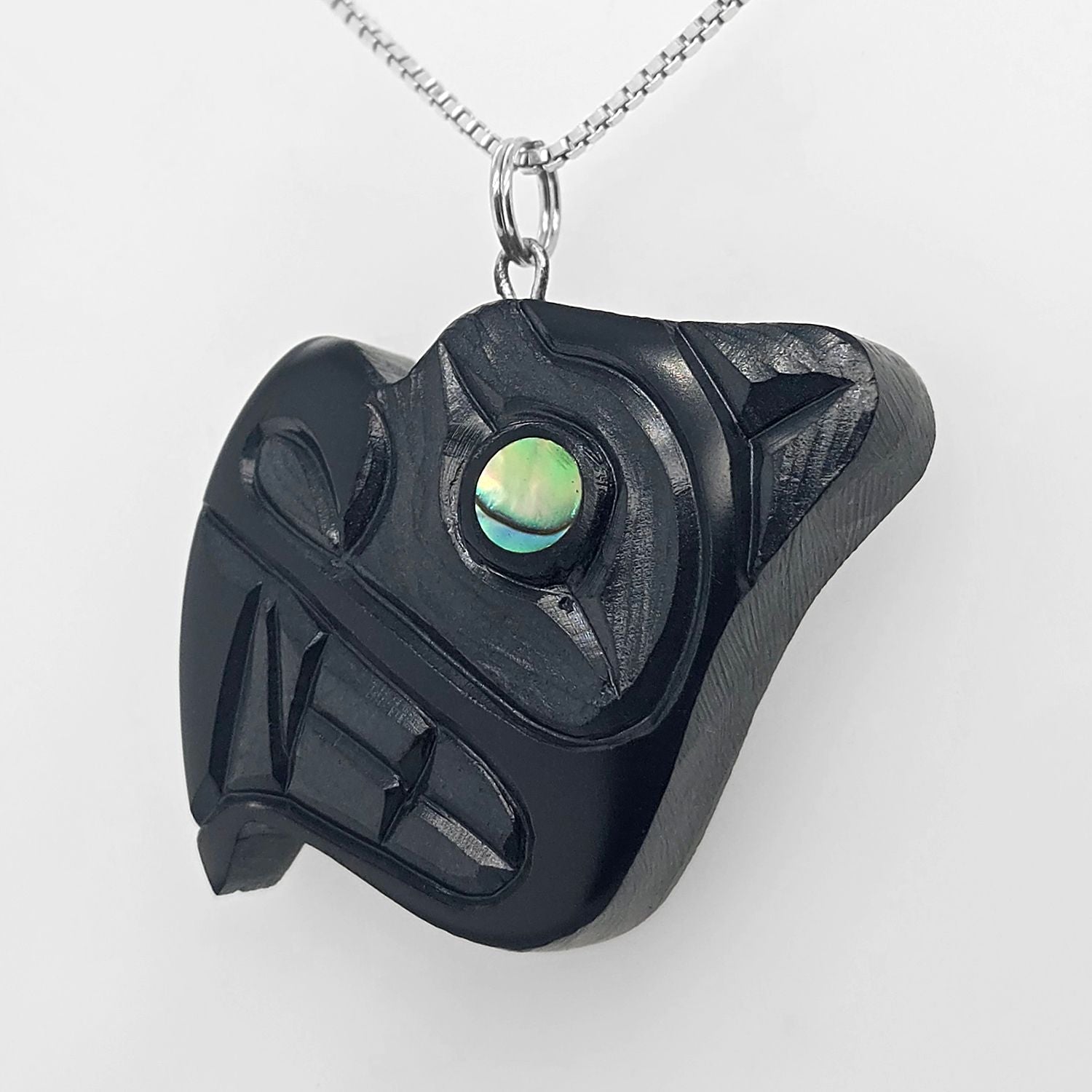 Argillite Bear Pendant by Haida Artist Amy Edgars