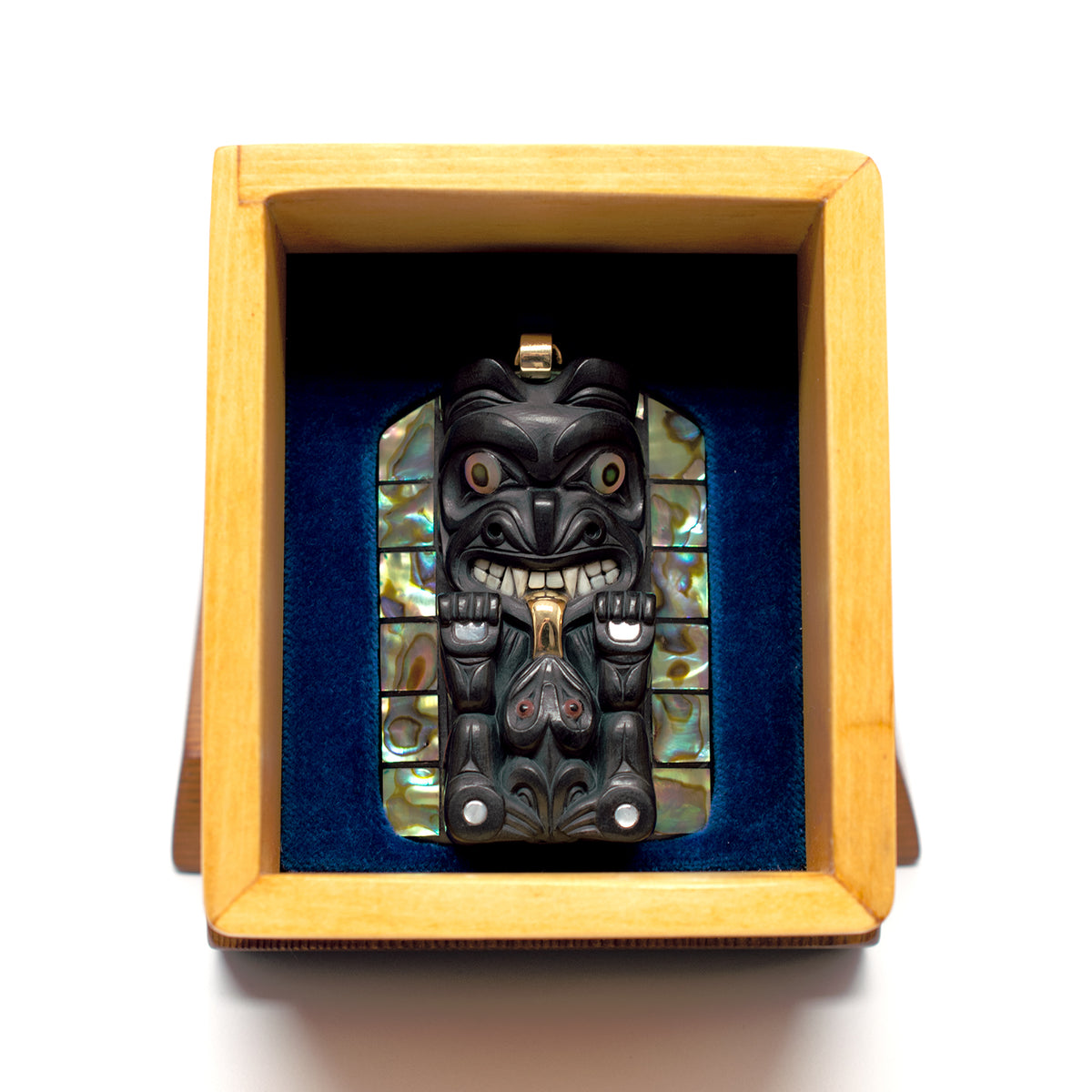 Argillite Bear Pendant by Haida artist Darrell White