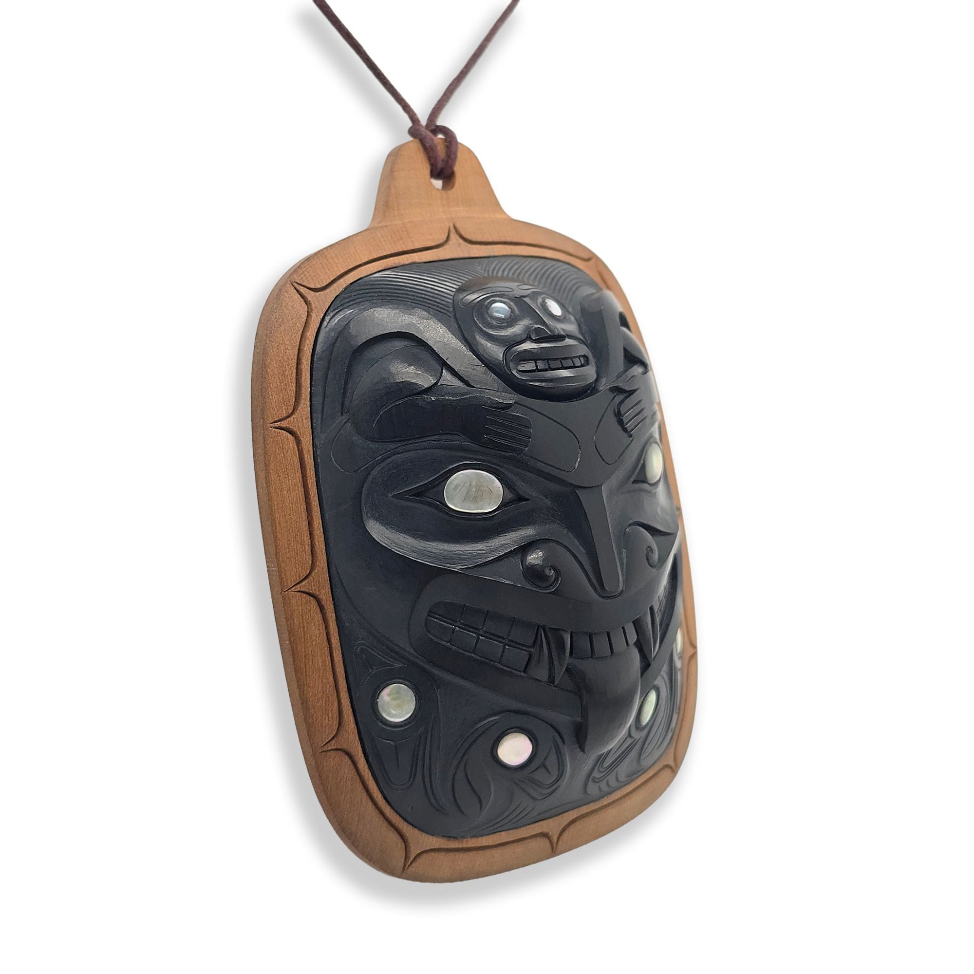 Argillite Bear Pendant by Haida artist Ron Russ