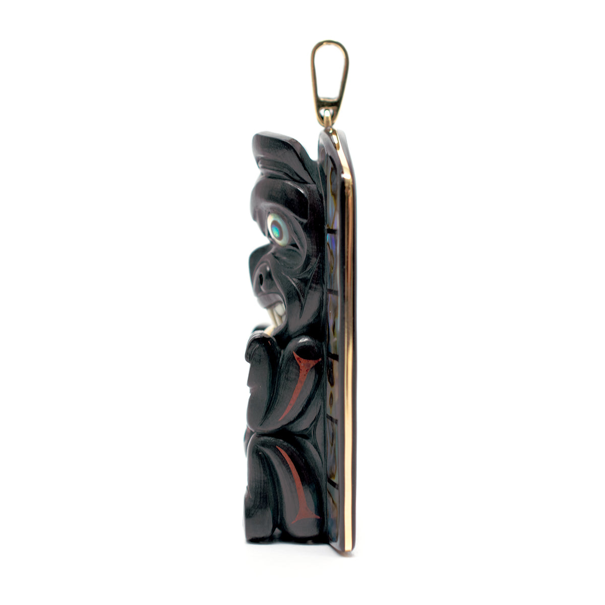 Argillite Bear Pendant by Haida artist Darrell White