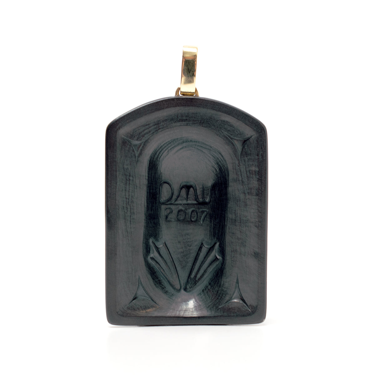 Argillite Bear Pendant by Haida artist Darrell White