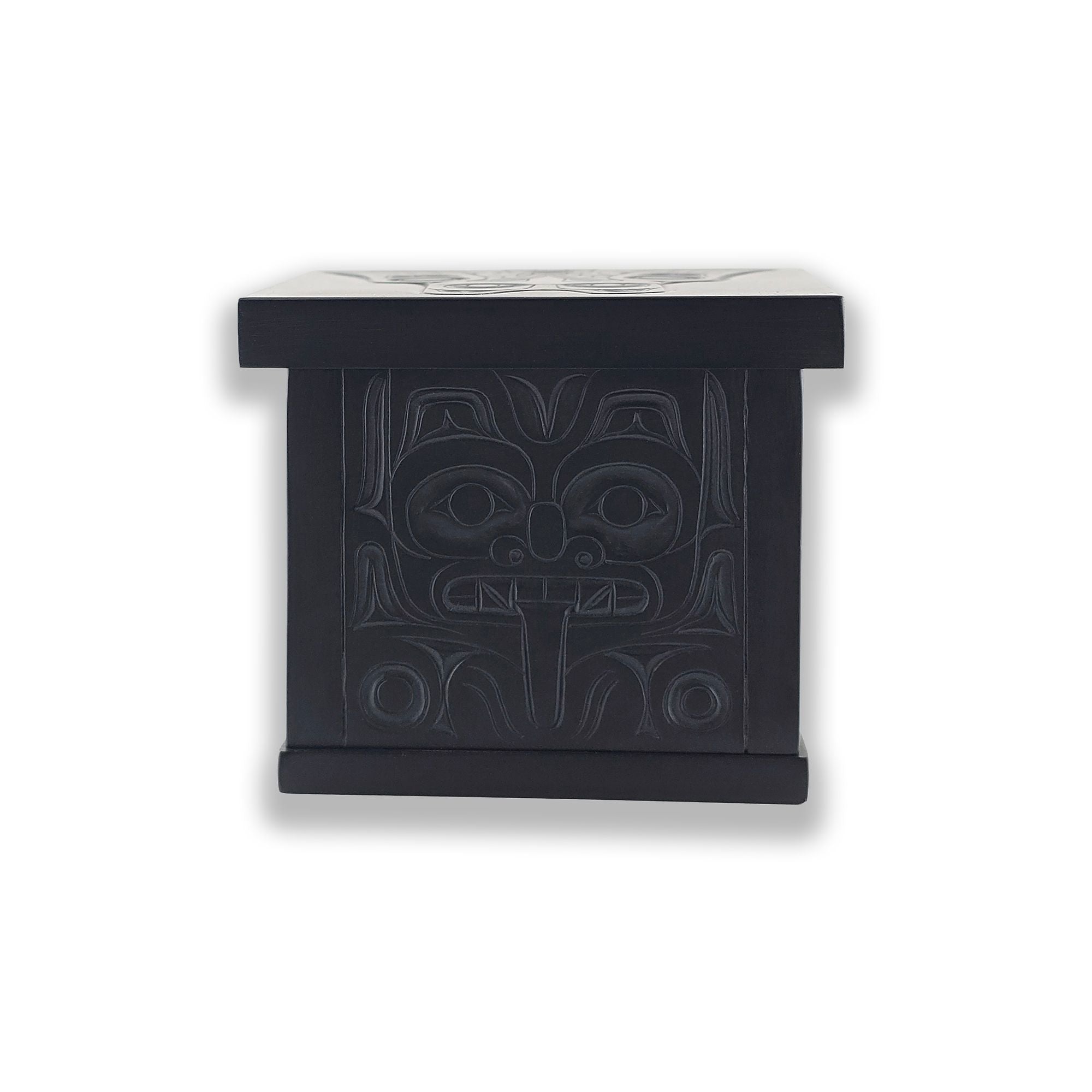 Argillite Raven and Bear Box by Haida artist Gryn White