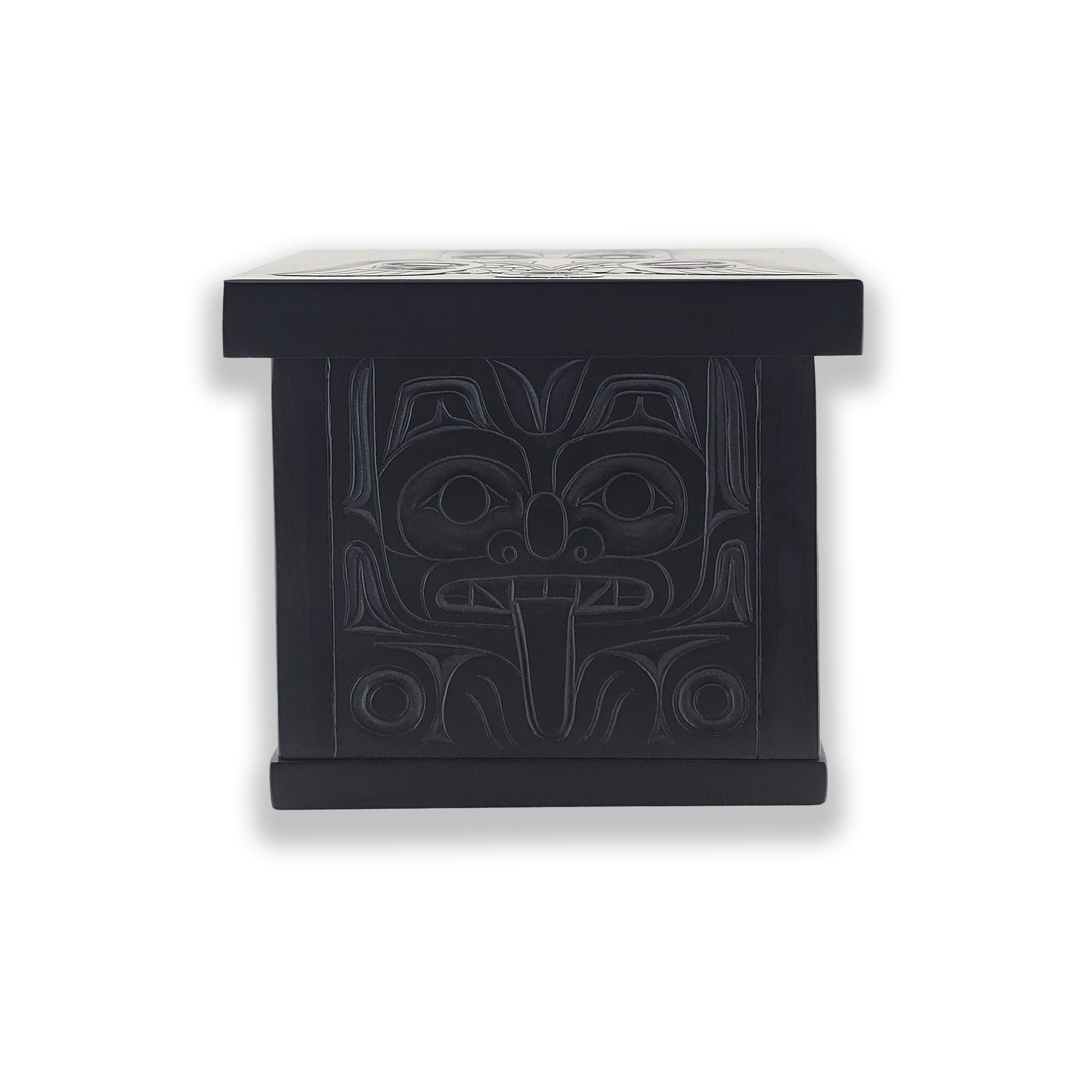 Argillite Raven and Bear Box by Haida artist Gryn White