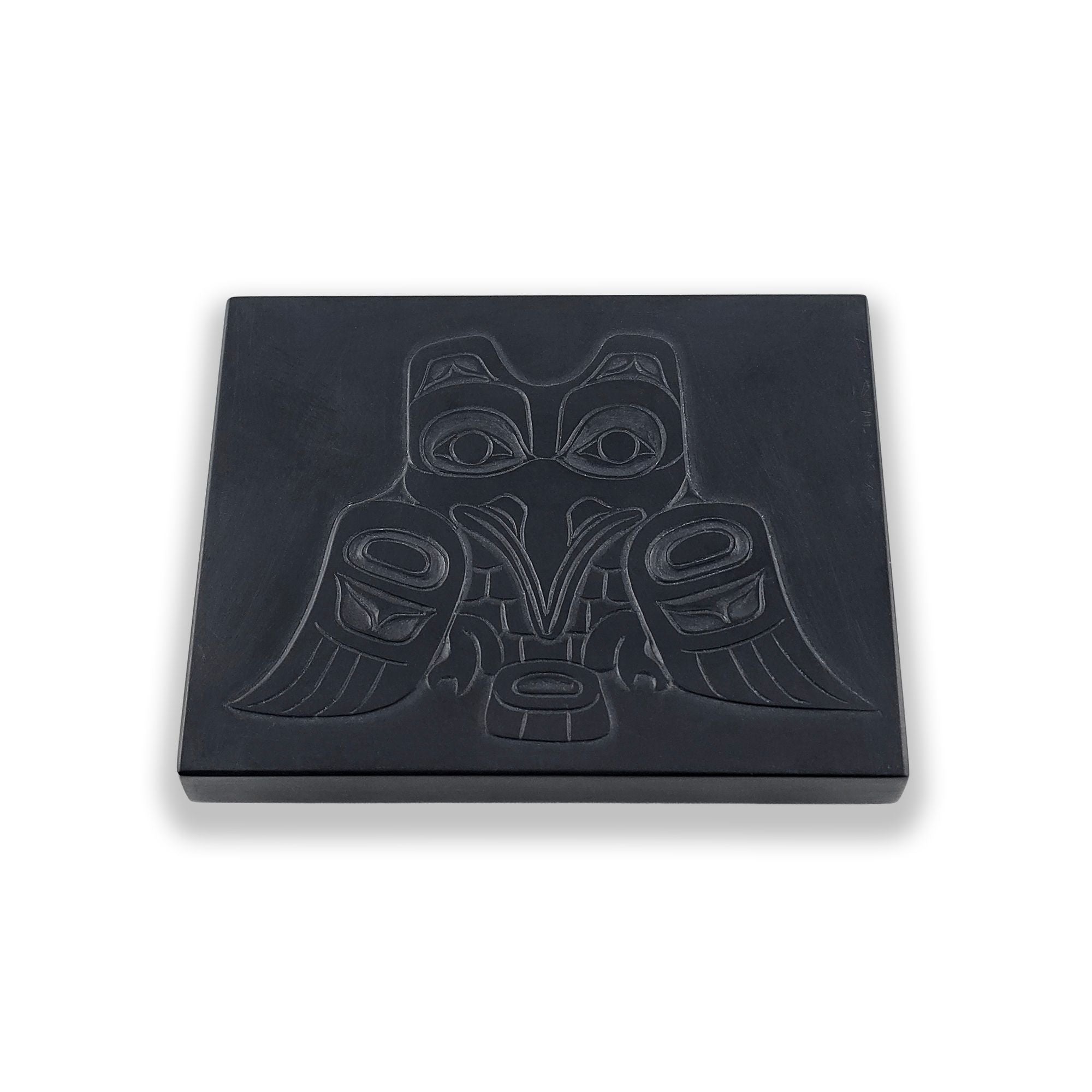 Argillite Raven and Bear Box by Haida artist Gryn White