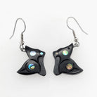 Argillite and Abalone Butterfly Earrings by Haida artist Amy Edgars