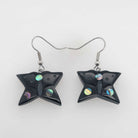 Argillite and Abalone Butterfly Earrings by Haida artist Amy Edgars