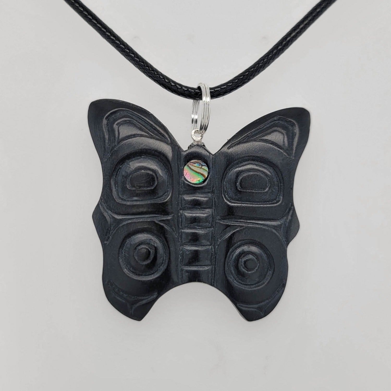 Argillite Butterfly Pendant by Haida artist Gryn White