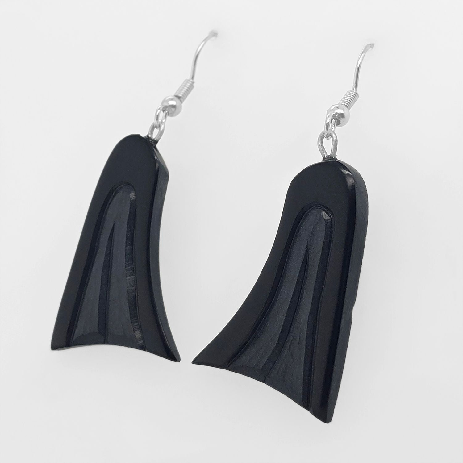 Argillite Formline Earrings by Haida Artist Amy Edgars