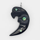 Argillite Eagle Moon Pendant by Haida Artist Amy Edgars
