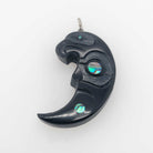 Argillite and Abalone Eagle Moon Pendant by Haida artist Amy Edgars