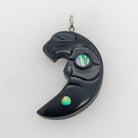 Argillite and Abalone Eagle Moon Pendant by Haida artist Amy Edgars