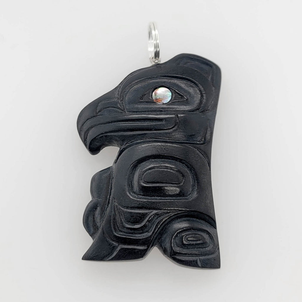 Argillite Eagle Pendant by Haida artist Gryn White