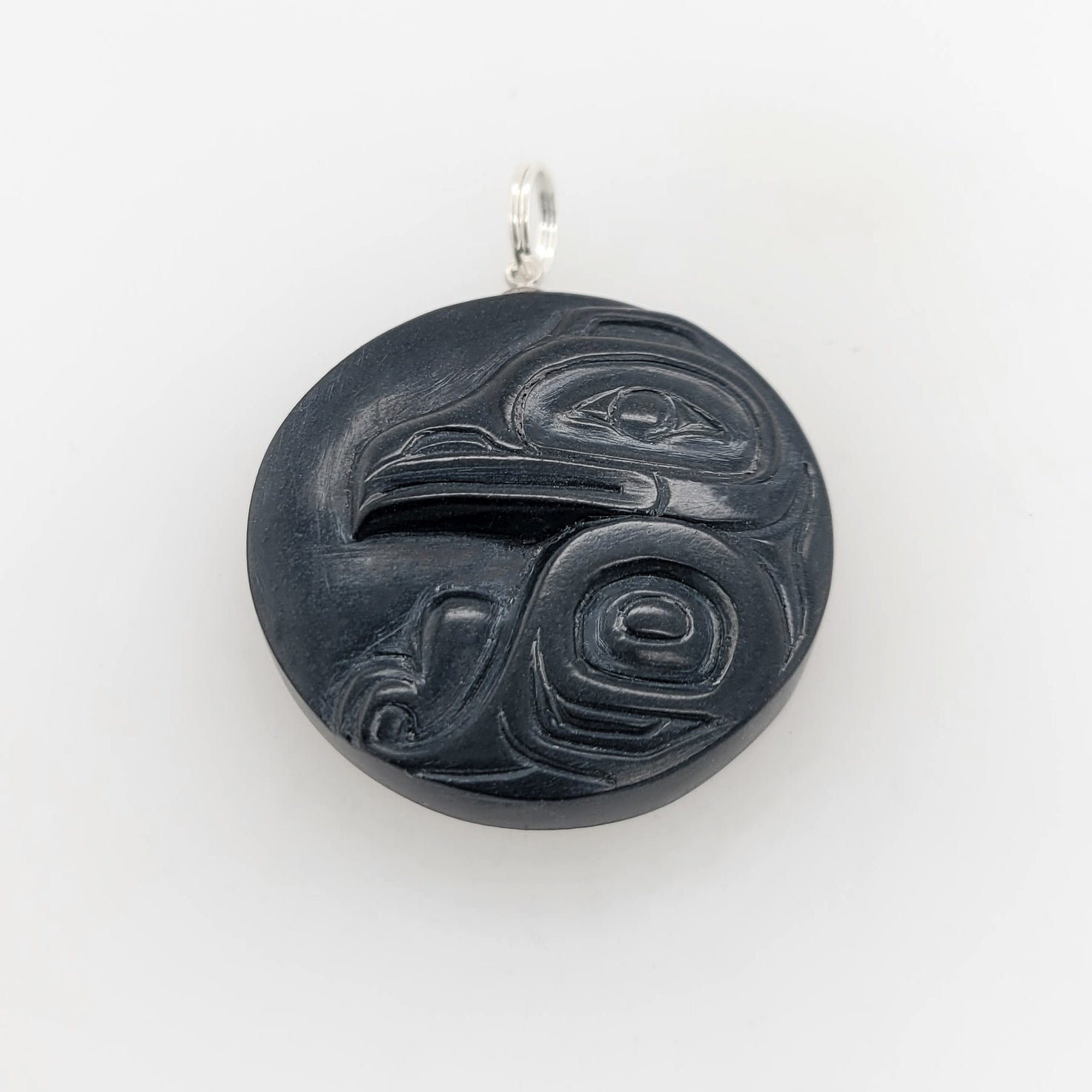 Argillite Eagle Pendant by Haida artist Gryn White