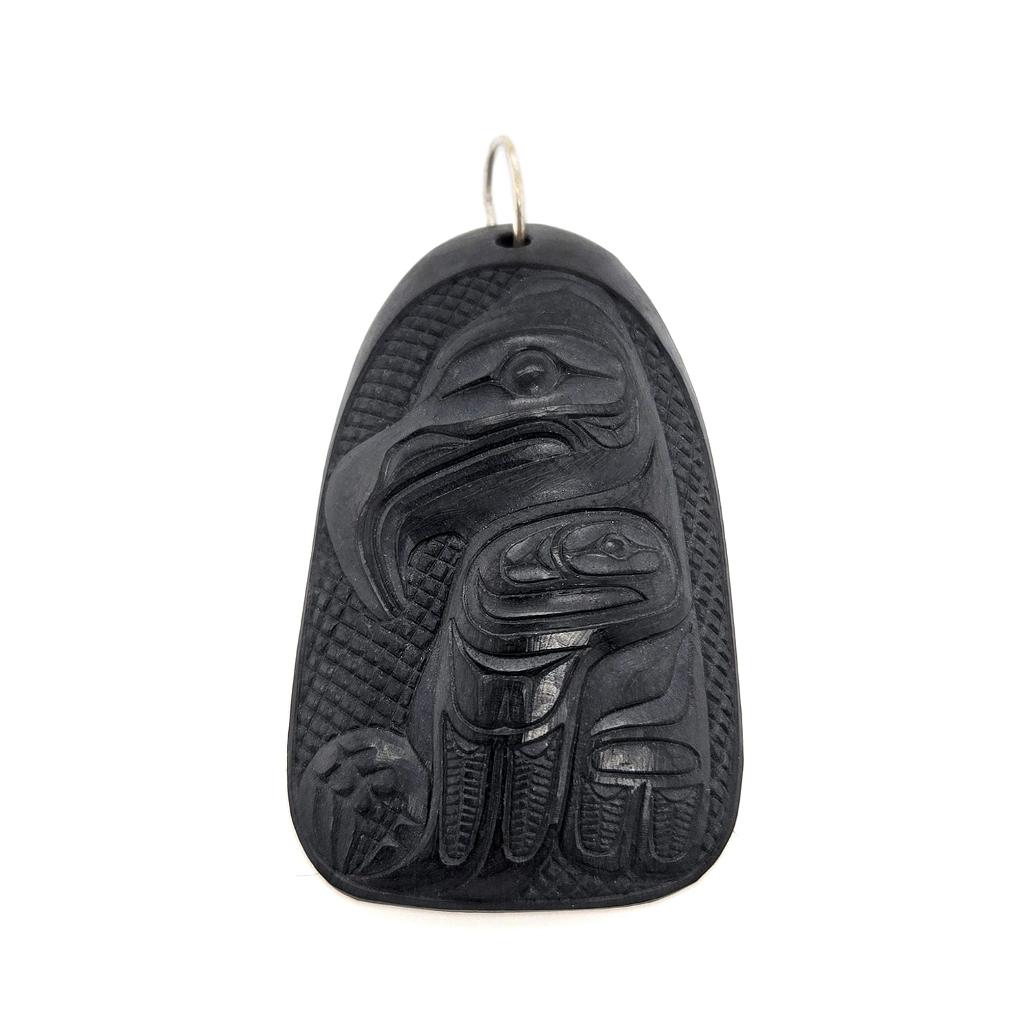 Argillite Eagle Pendant by Haida artist Ed Russ