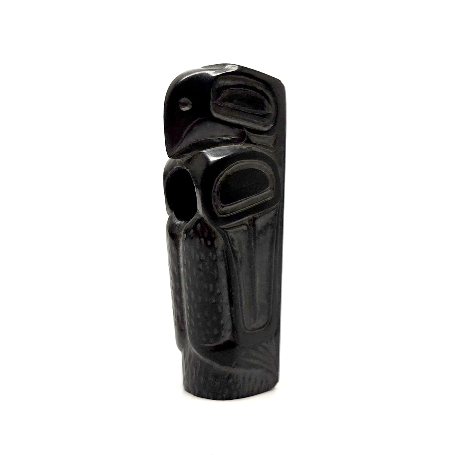 Argillite Pipe by Haida artist Fred Yeltatzie