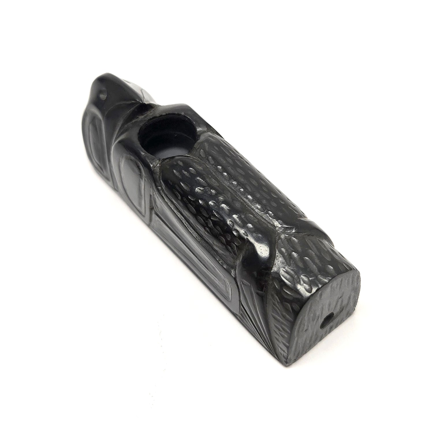 Argillite Pipe by Haida artist Fred Yeltatzie