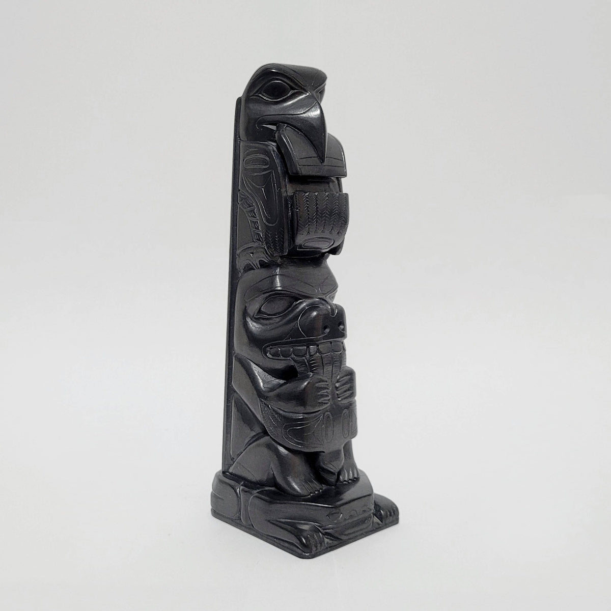 Argillite Totem Pole by Tom Hans, Haida – Spirits of the West Coast Art ...