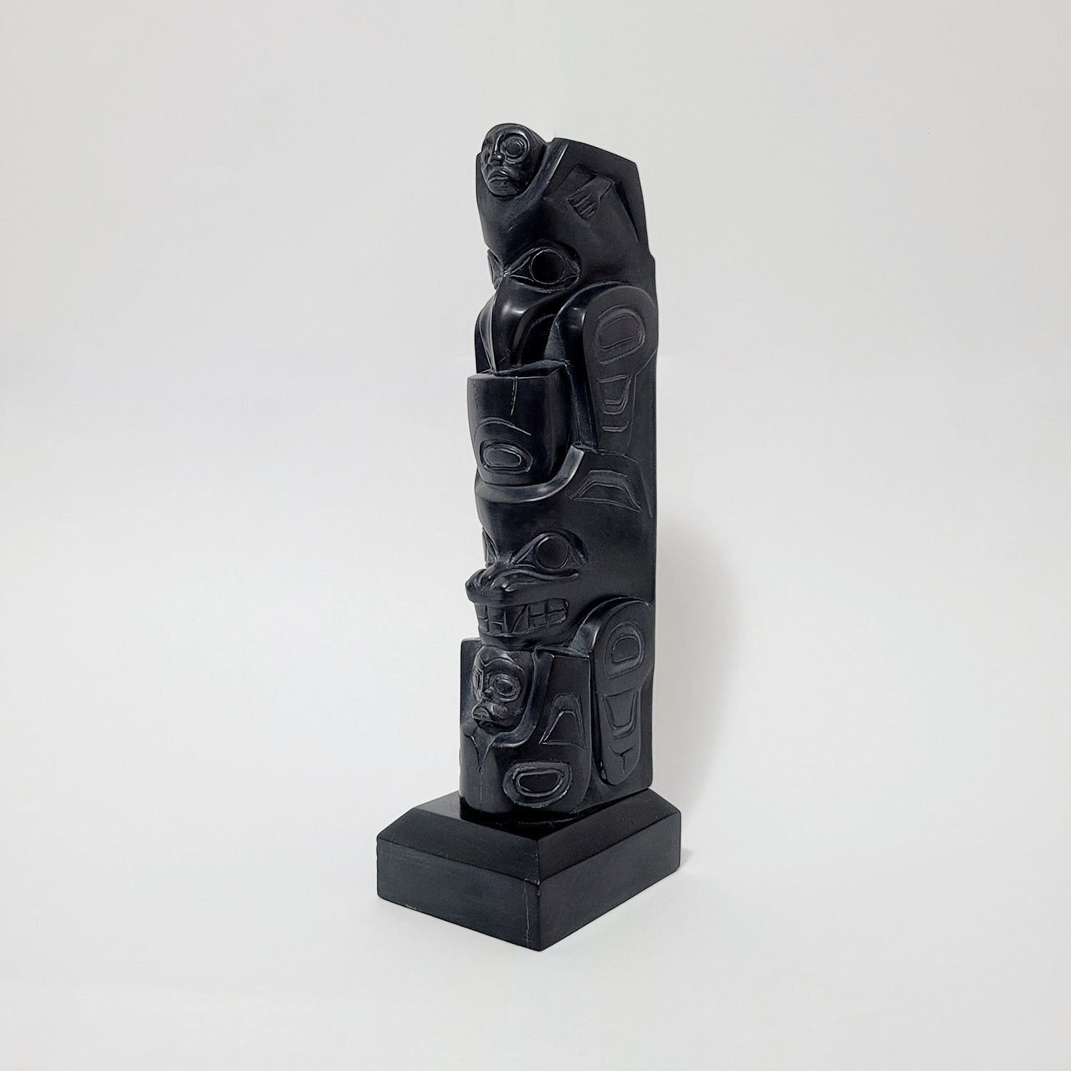 Argillite Totem Pole by Haida artist Greg White Lightbown