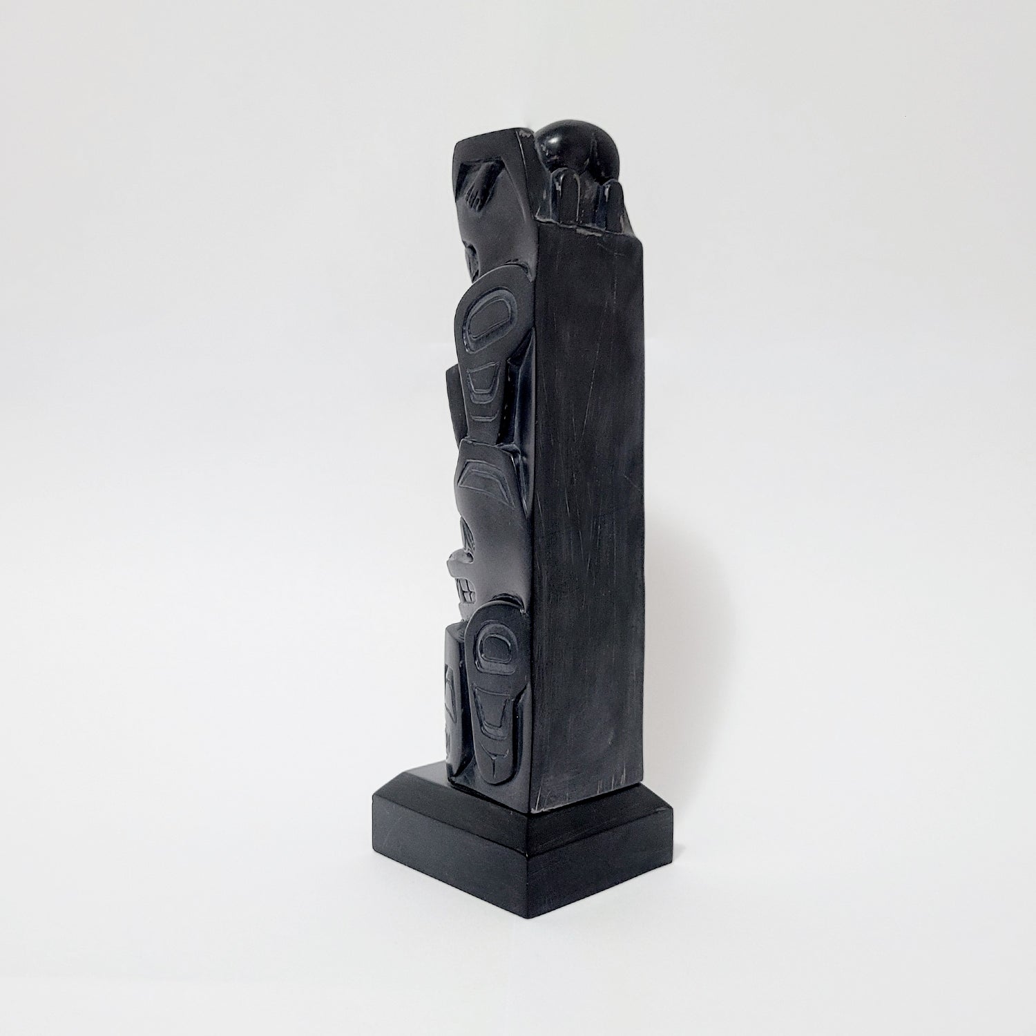 Argillite Totem Pole by Haida artist Greg White Lightbown