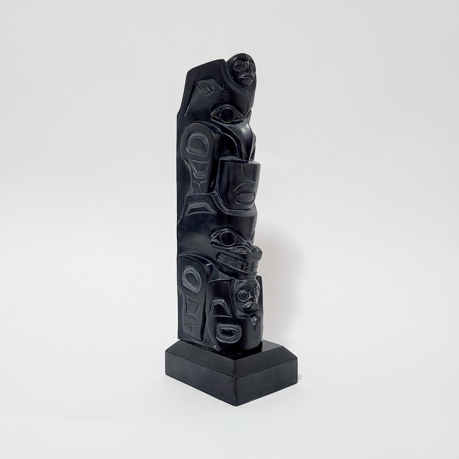 Argillite Totem Pole by Haida artist Greg White Lightbown