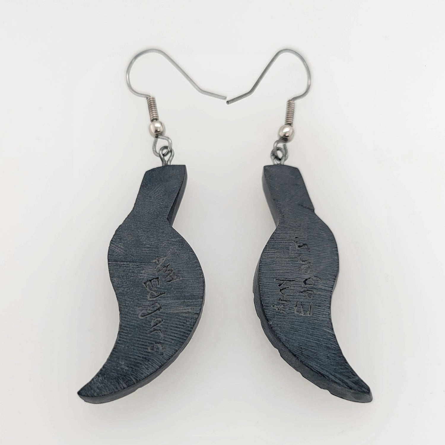 Argillite Feather Earrings by Haida artist Amy Edgars