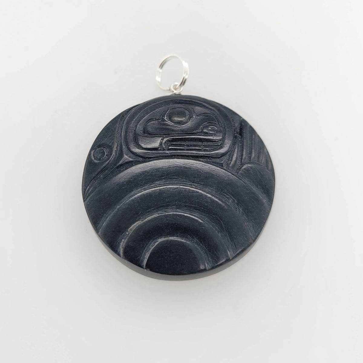 Argillite First Human & Clamshell Pendant by Gryn White, Haida ...