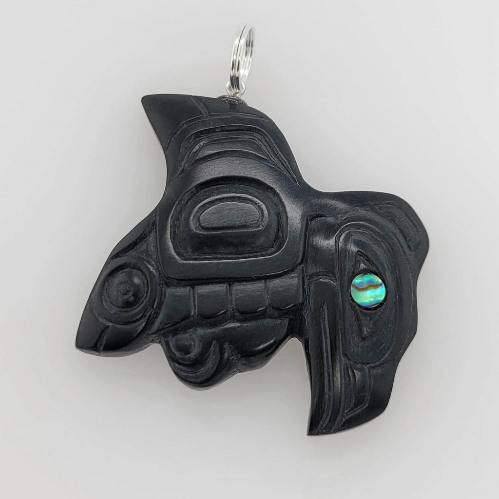 Argillite Flying Eagle Pendant by Haida artist Gryn White
