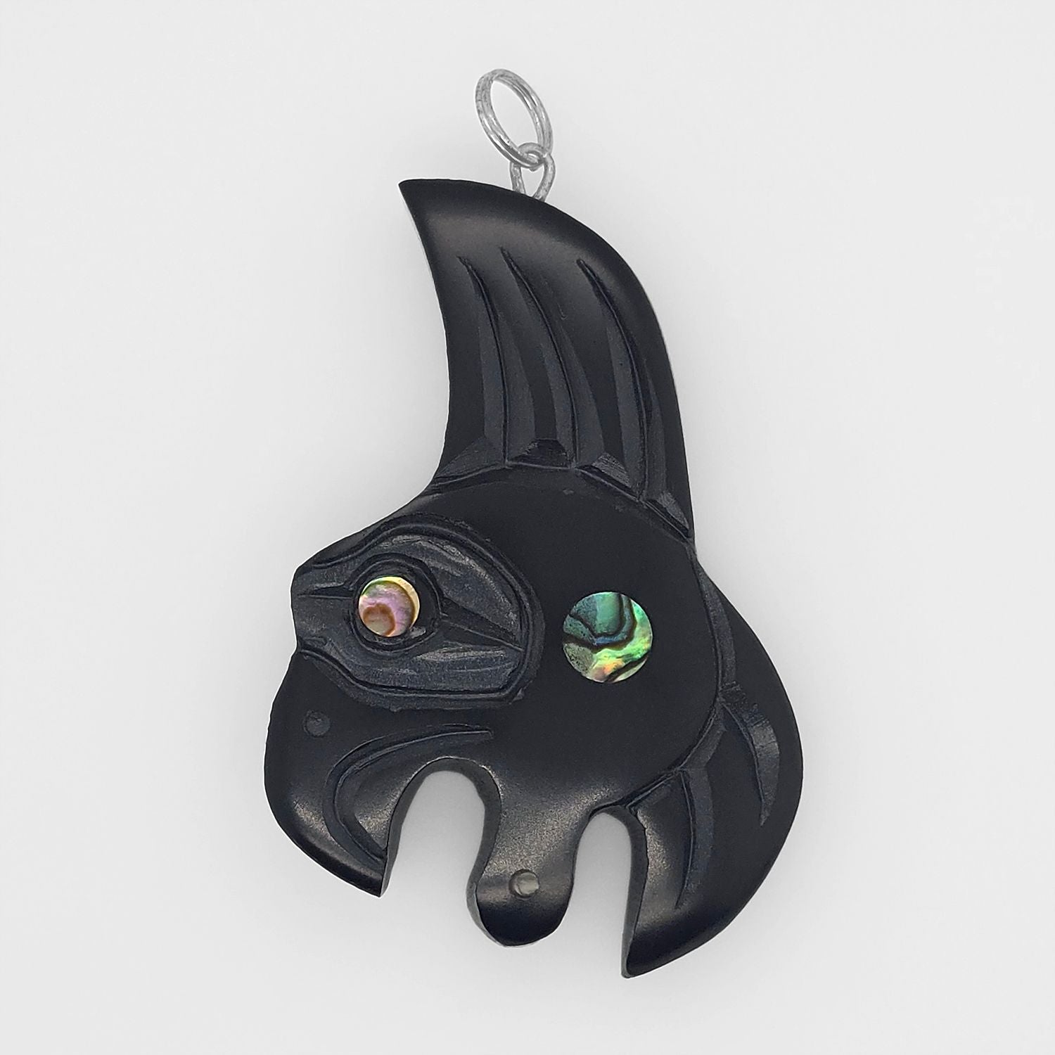 Argillite Flying Eagle Pendant by Haida Artist Amy Edgars