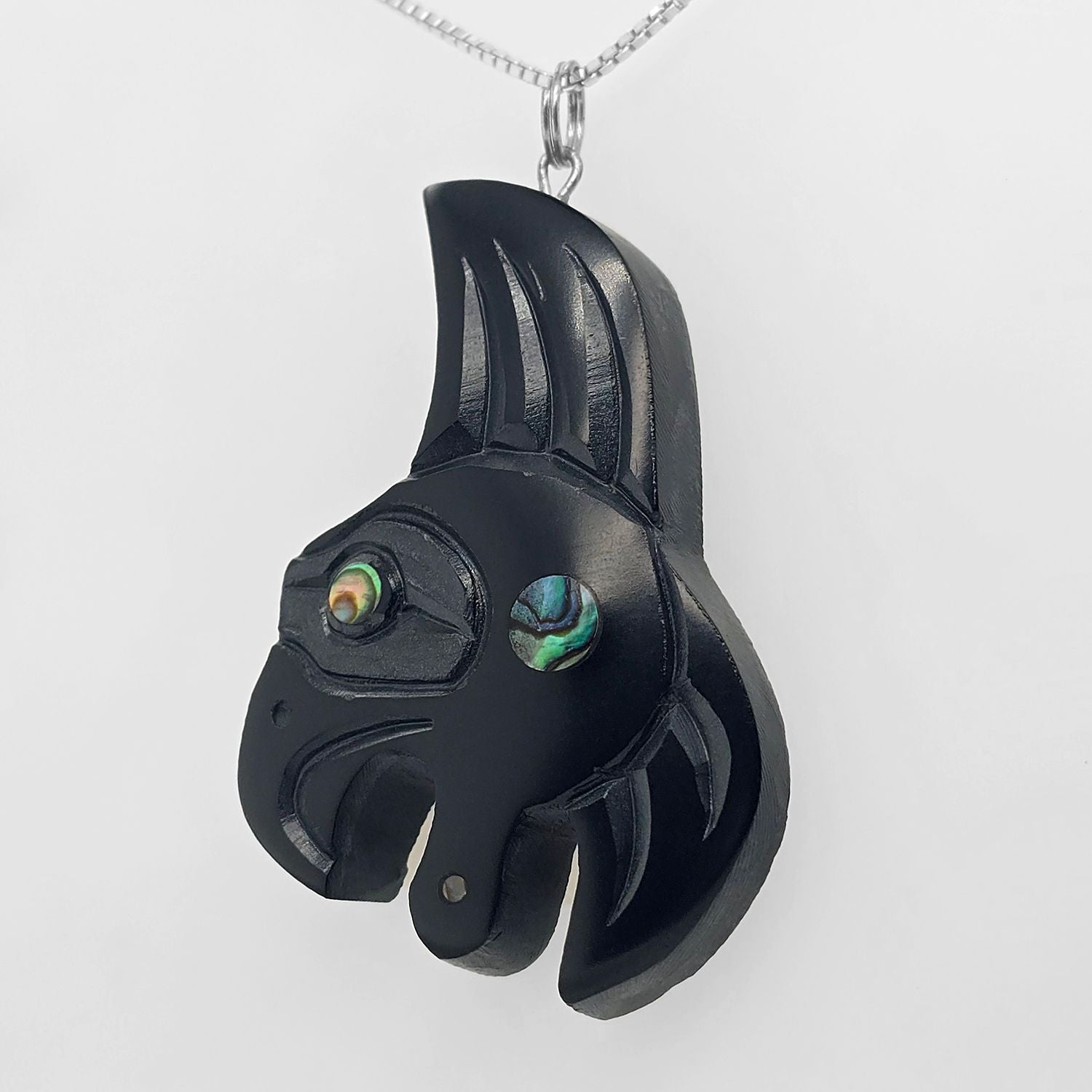 Argillite Flying Eagle Pendant by Haida Artist Amy Edgars