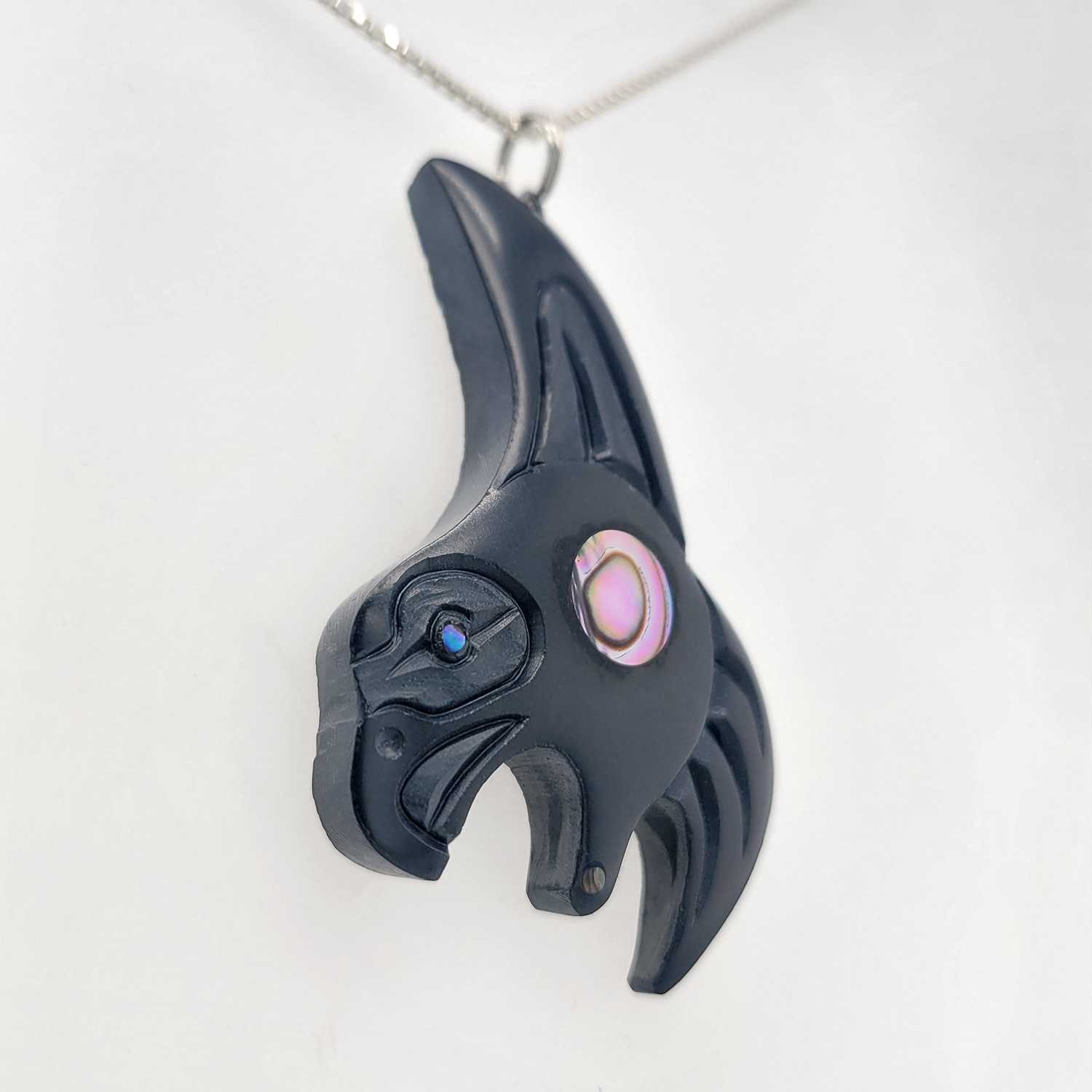 Argillite Eagle Pendant by Haida artist Amy Edgars