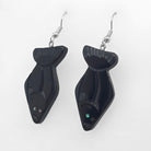 Argillite Halibut Earrings by Haida Artist Amy Edgars