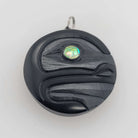 Argillite Moon Pendant by Haida artist Amy Edgars