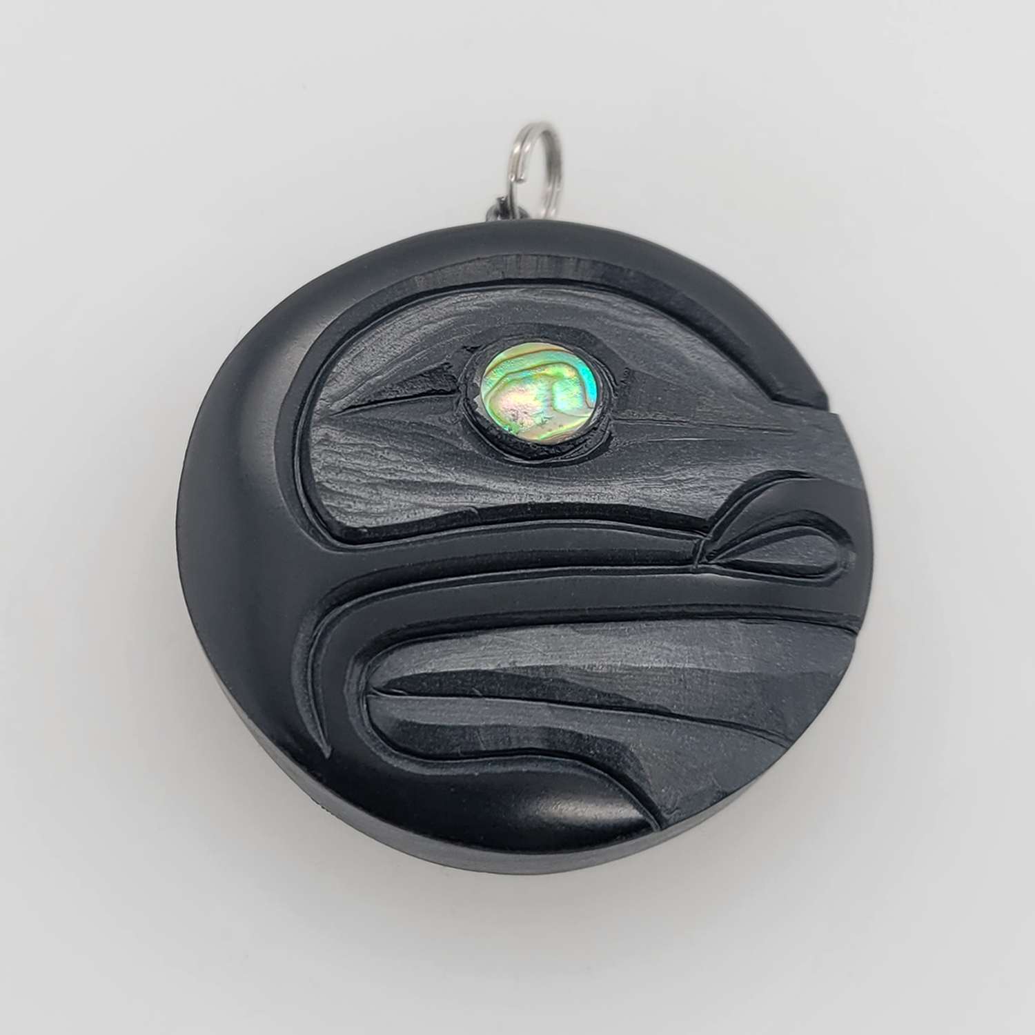 Argillite Moon Pendant by Haida artist Amy Edgars