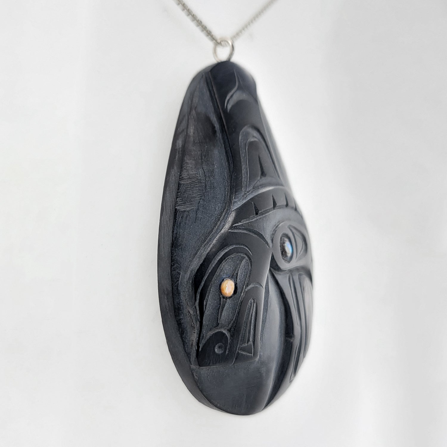 Argillite Orca Pendant by Haida artist Cooper Wilson