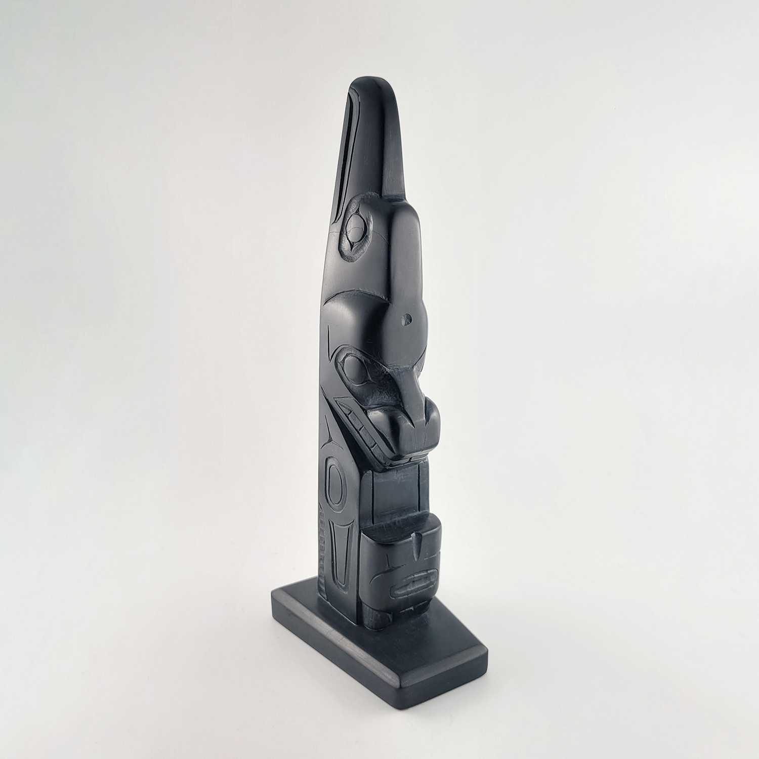 Argillite Totem Pole by Haida artist Denny Dixon