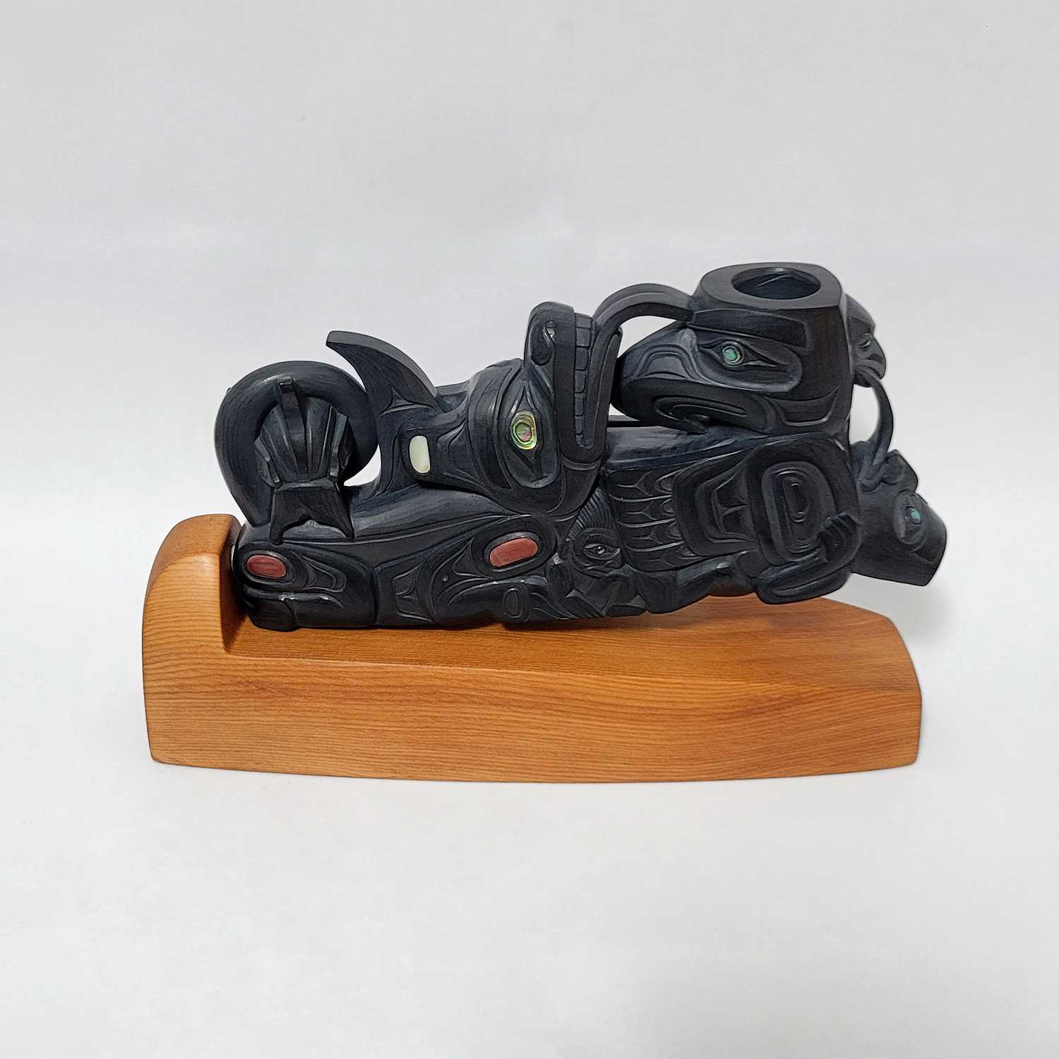 Argillite Panel Pipe by Haida carver Christian White