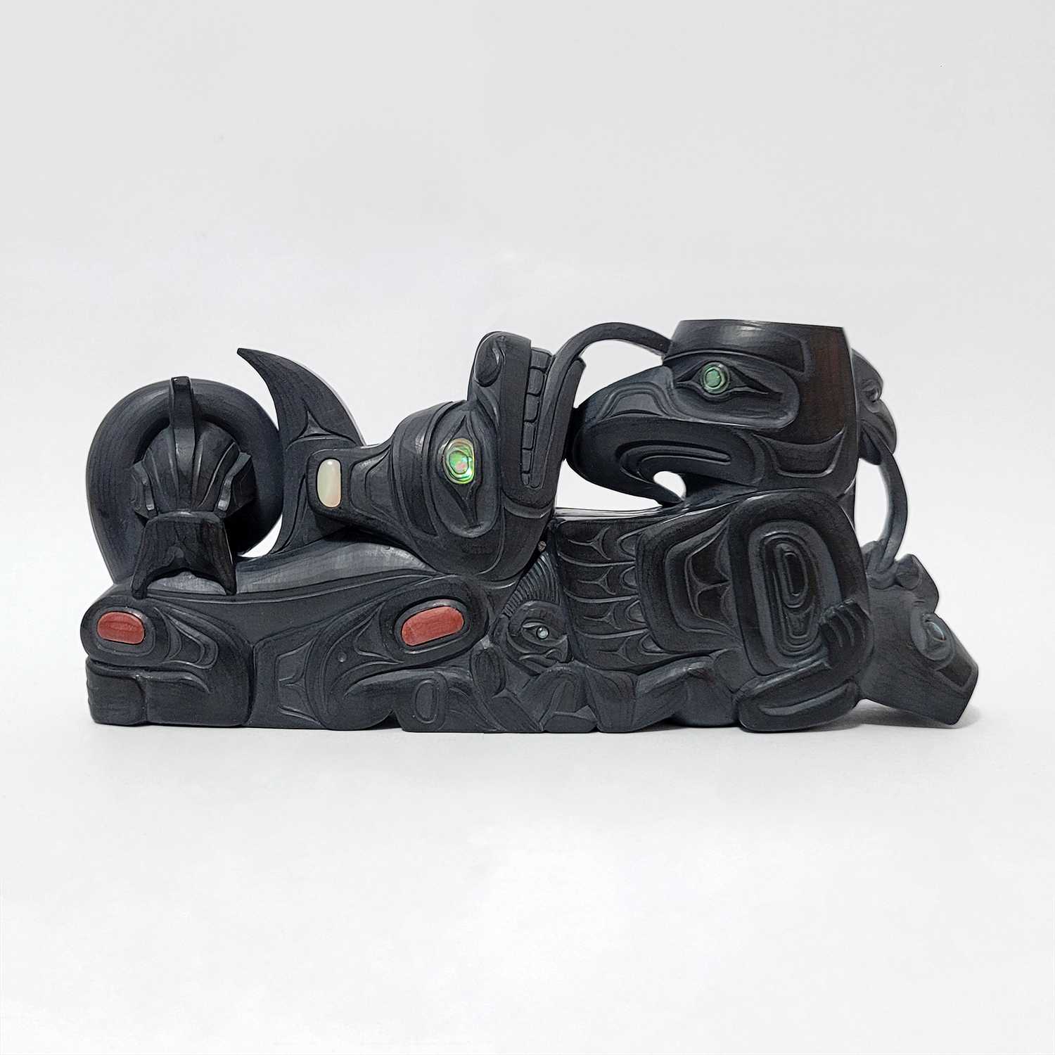 Argillite Panel Pipe by Haida carver Christian White