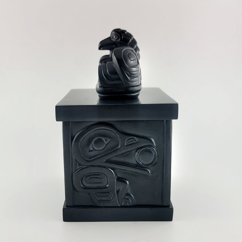 Argillite Raven Box by Haida artist Gryn White