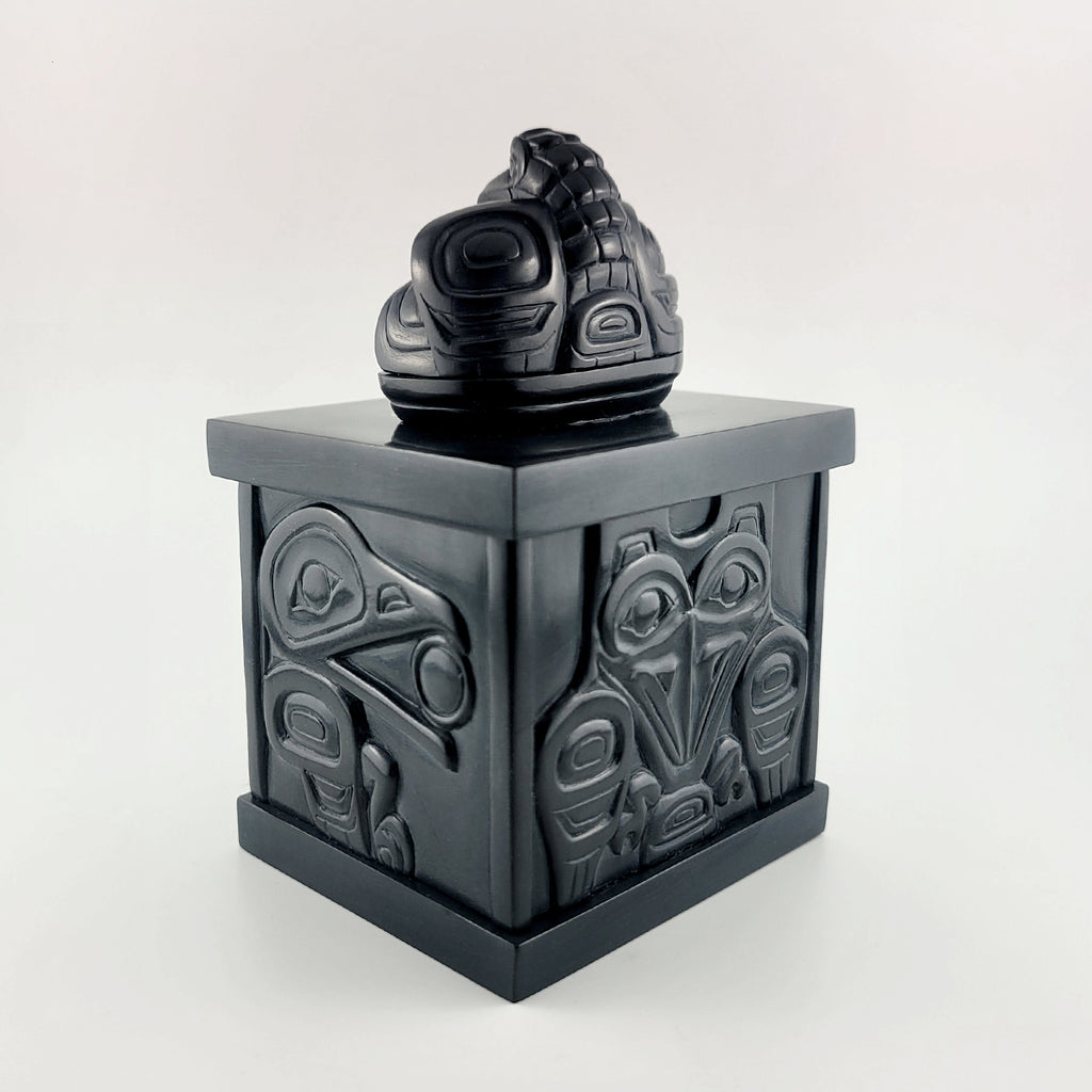 Argillite Raven Box by Haida artist Gryn White