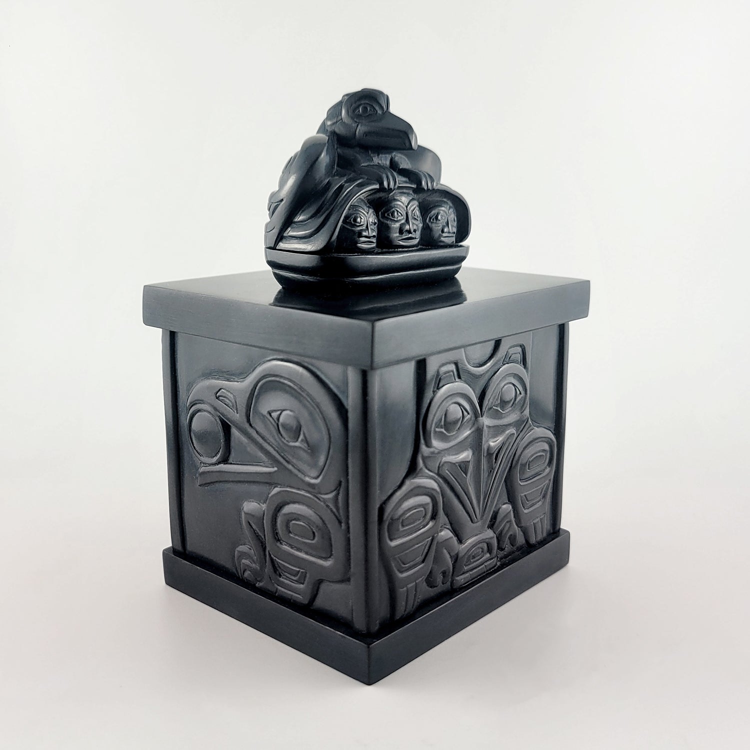 Argillite Raven Box by Haida artist Gryn White