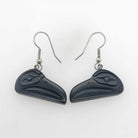 Argillite Raven Earrings by Haida artist Amy Edgars