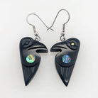 Argillite Raven Earrings by Haida artist Amy Edgars